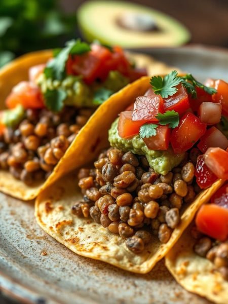 Tacos de lentejas veganos
