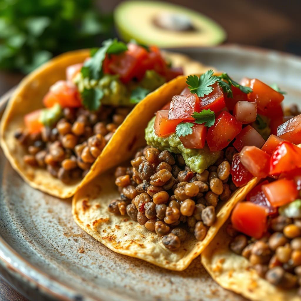 Tacos de lentejas veganos