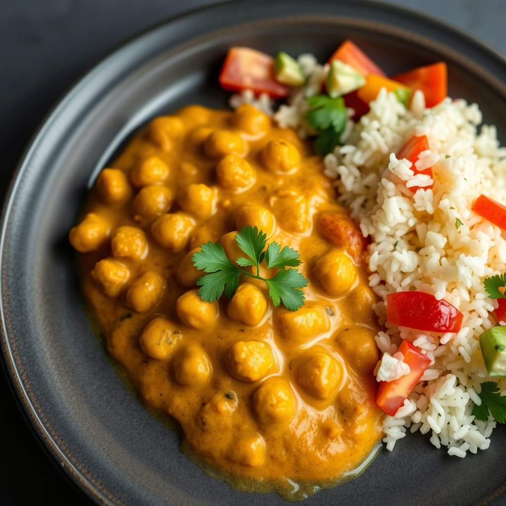 Curry de Garbanzos con Leche de Coco