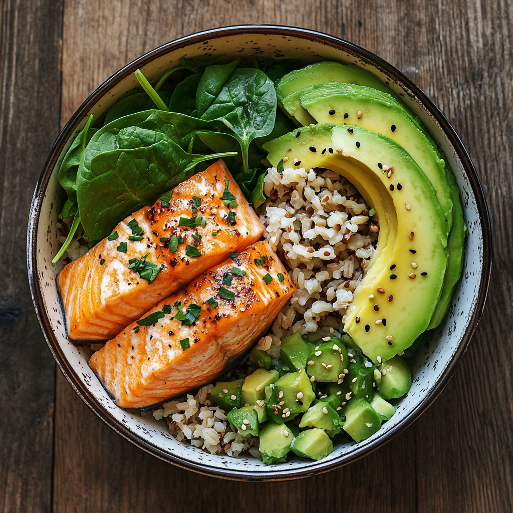 Tazón energizante con salmón