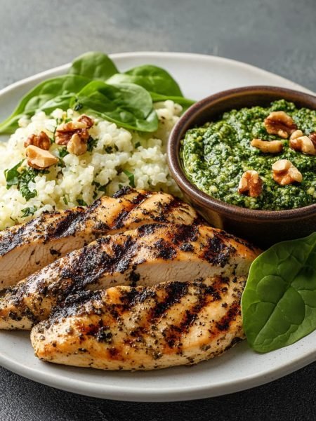 Pollo a la Plancha con Arroz de Coliflor