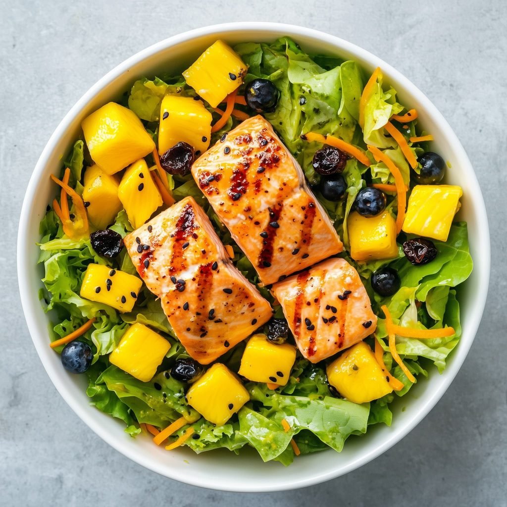 Ensalada con mango y salmón