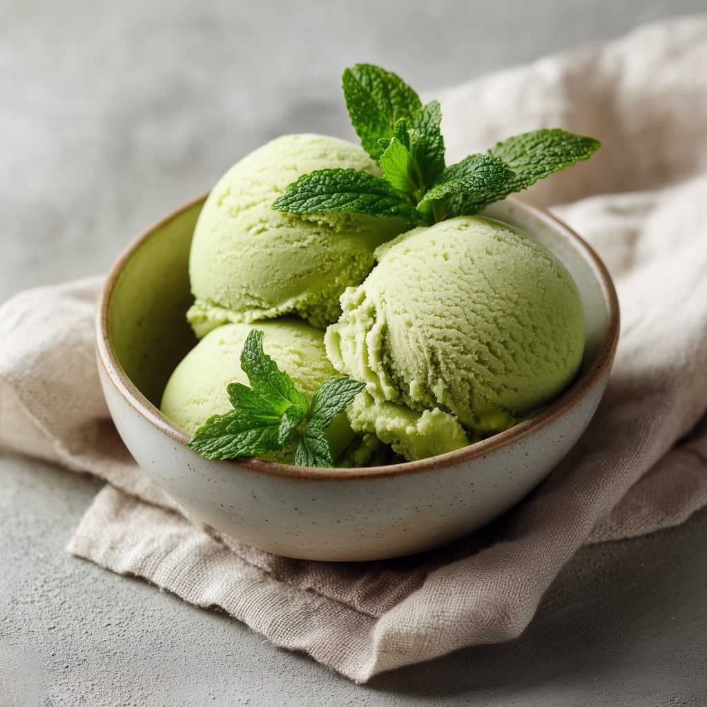 Helado de té matcha