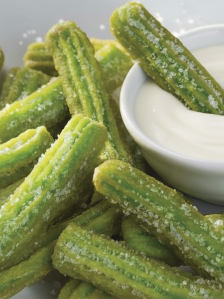 Churros de matcha y coco